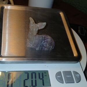 Purple Rainbow Flourite Deer Figurine